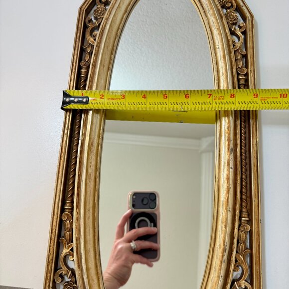 VTG Syroco MCM Mirror #4912 Gold Hollywood Regency USA Ornate Wall Decor 22"x9" - Picture 15 of 16